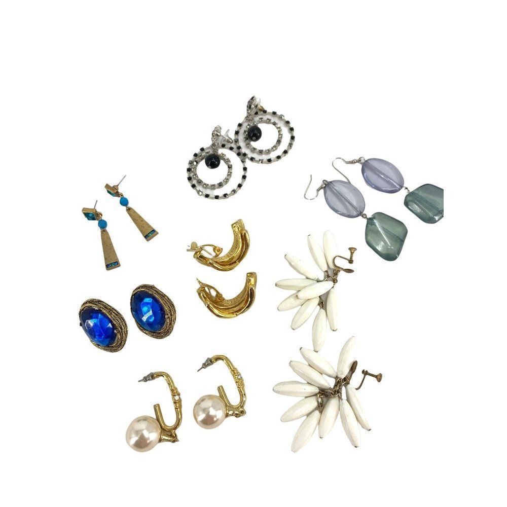 Lot of 7 pair earrings Earrings Estate VTG Statement bold 1654 Fashion
